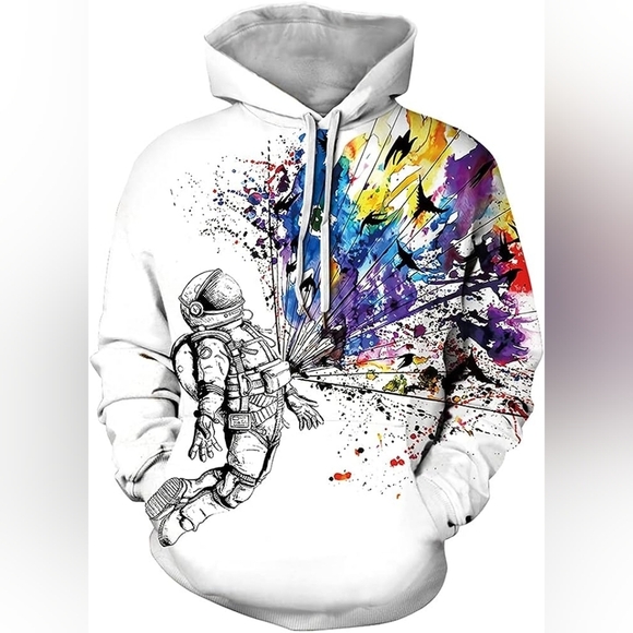 Other - New Men's Graphic Drawstring Hoodie Sweater Multiple Sizes